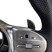 Volant de voiture en cuir lisse et fibre de carbone pour Mercedes Benz AMG W204 W205 W212 W213 W221 C E B 300 A45 CLA45 C63 2011 2012+