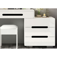 Table de toilette en bois blanche simple et abordable pour chambre à coucher avec miroir, ensemble de meubles de maison modernes de luxe avec éclairage LED pour le maquillage