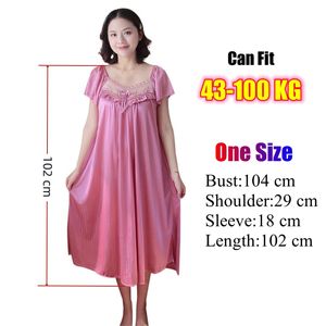 Vestido Sexy de noche de verano para mujer, lencería holgada de encaje de seda helada suave, ropa de dormir, camisones elegantes de satén para mujer - Product Image 5
