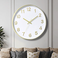 Jam Dinding Sederhana 30Cm Gaya Art Deco dengan Jarum Kuarsa Cetak Kustom Zhangzhou 12 inci Jam Dinding Cina