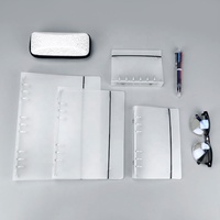 Carpeta de Anillas para Hojas Sueltas, Cubierta Transparente de Polipropileno para Cuaderno Espiral, Carpeta de Anillas A4/A5/A6/A7/B5 con Banda Elástica