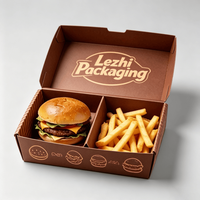 Boîte d'emballage personnalisée pour hamburgers et frites, résistante à la graisse, pour la vente à emporter