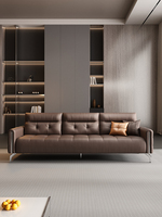 Ensemble de canapés de bureau commerciaux en cuir italien Kuli, table basse moderne en acier léger de haute qualité, combinaison pour zone de réception et salle de réunion