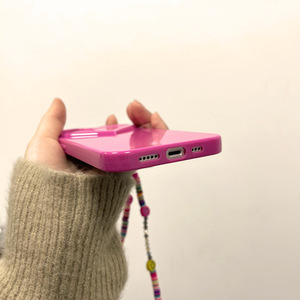 Ins mignon amour coeur Bracelet chaîne téléphone étui pour <span class=keywords><strong>iPhone</strong></span> 11 12 <span class=keywords><strong>13</strong></span> 14 pro max étui Rose rouge <span class=keywords><strong>coque</strong></span> - Product Image 5