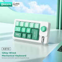 Clavier mécanique miniature K810, 12 touches, clavier numérique filaire, clavier de jeu RGB à commutation à chaud avec joystick pour PC portable