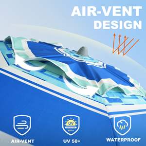 Уличные высокопрочные ветростойкие пляжные зонтики с защитой от солнца, 50 + - Product Image 4