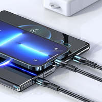 Kabel Pengisi Daya Cepat 3 in 1 120W, Kabel Charger Universal untuk Ponsel, USB Type C Micro 8 Pin, untuk Smartphone IOS Android