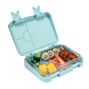 Boîte à bento pour enfants de taille moyenne Oumeng avec 4/6 compartiments Boîte à lunch en forme de rectangle en tritan étanche - Product Image 4