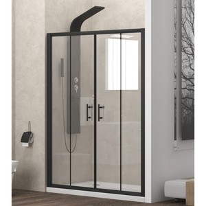 Kamalu KFN6000 Nicchia Doccia Scorrevole Doppia Anticalcare 200cm con Telaio Nero e Porte Doccia - Product Image 5