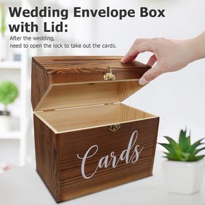 Vintage wooden <b>box</b> packaging <b>box</b>, solid wood wedding card <b>box</b> with <b>lock</b>, wooden card ballot <b>box</b>, acrylic wedding card holder. - Product Image 5