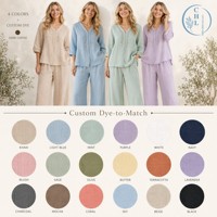 Ensemble décontracté femme été 2026 : Nouvelle collection en coton et lin, chemisier à dentelle, pantalon large, style chinois, haut col en V, pantalon droit