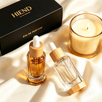 15ml Bernsteinfarbene Glasflasche für Ätherische Öle mit Tropfer für Kosmetikverpackungen Klare Glasflasche für Ätherische Öle mit Holzsockel-Design