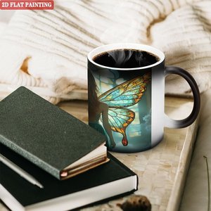 Mug à sublimation personnalisé, noir givré, 11 oz, en céramique, tasse à changement de couleur, design photo paysage - Product Image 3