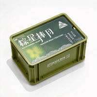 Boîte de rangement industrielle empilable en plastique avec couvercle en acrylique, logo personnalisé imprimé, bac de rangement pour le camping, idéal pour les coffrets cadeaux