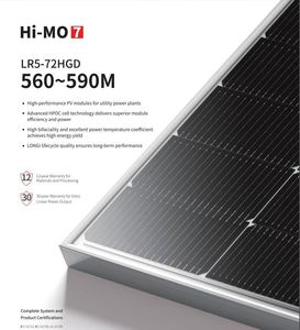Módulo Solar Longi Tipo N HPDC Hi Mo 7 LR5-72HGD Bifacial 580/585/590W - Product Image 5