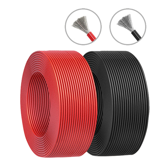 Aichie Solar Copper PVC Electric Cables PV1-F Photovoltaic DC Panel Special Connection Wire 18 AWG Solid Bare 12V Underground