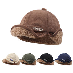New Corduroy Wool Baseball <strong>Cap</strong> With Visor and Ear Flaps Warm <strong>Cap</strong> Unisex Outdoor Hunting Earflap Winter Hat <strong>Trapstar</strong> - Product Image 1