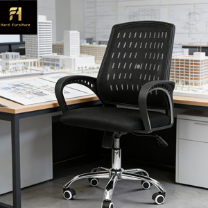 Sedia da <span class=keywords><strong>Ufficio</strong></span> Moderna e Semplice in Rete, Sedia per Visitatori di Alta Qualità Nera, Vendita all'Ingrosso - Product Image 2