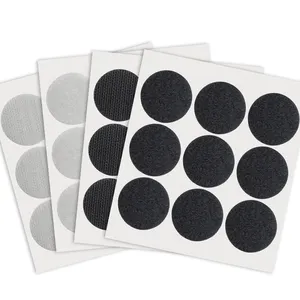 China Manufacturer Hot Sell Velcroes Sheet Sticky Printed Logo Round Back Glue Adhesive Hook And Loop Dot
