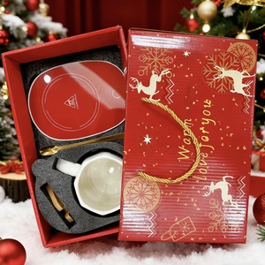 <b>Christmas</b> Ceramic <b>Mug</b> Gift Set Cross Santa Claus Office Coffee Cup New Year Gift for Kids Box Set - Product Image 2