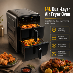 <span class=keywords><strong>Freidora</strong></span> de Aire Personalizable de Gran Capacidad de 14L, Doble Zona, Eléctrica, Totalmente Metálica, con Pantalla Táctil - Product Image 1