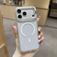 Nouvelle coque transparente magnétique puissante à paillettes pour iPhone 18 17 16 15 14 13 Pro Max Plus, antichoc avec béquille pour appareil photo, compatible 18 Pro Max