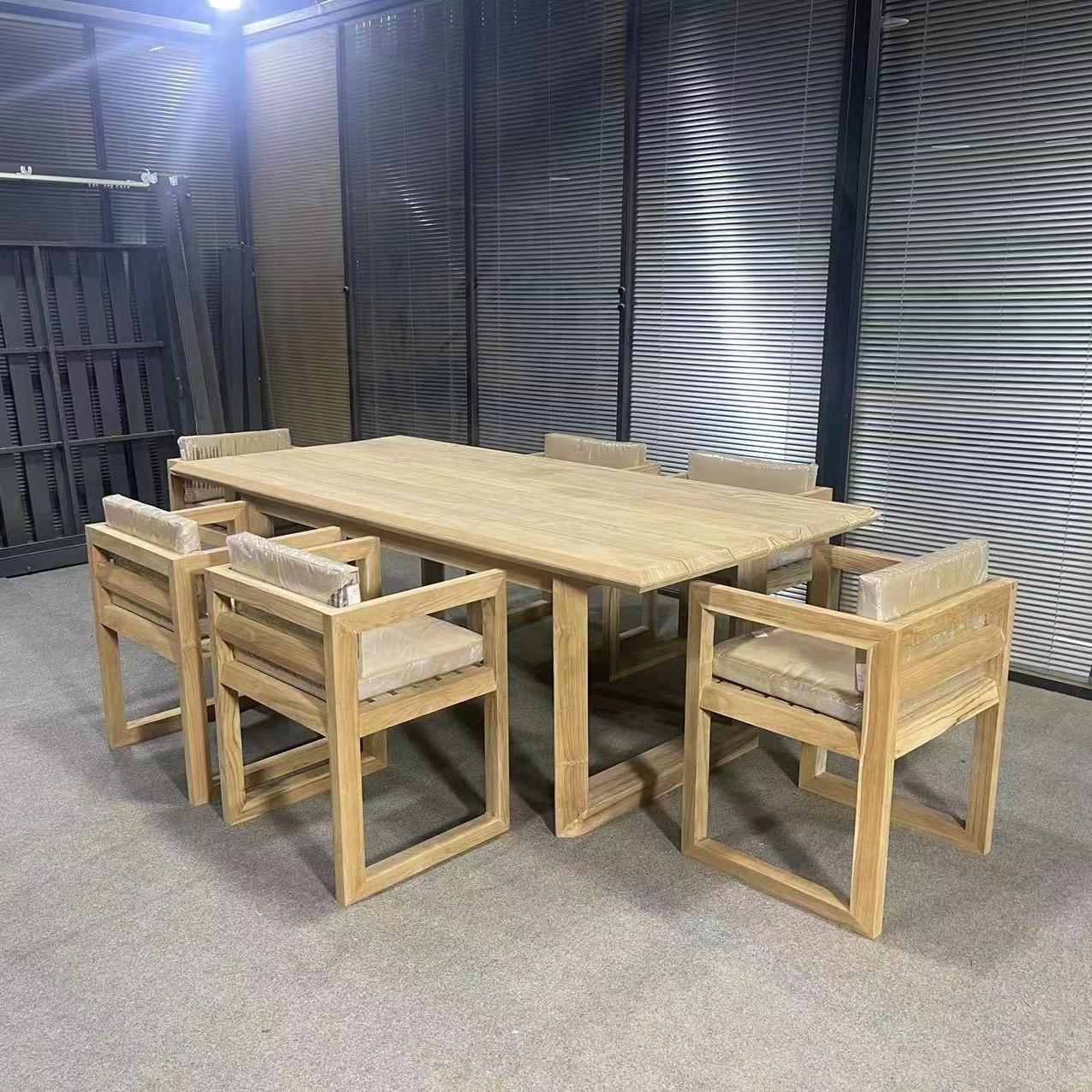 SIGMA Teak Wood Rectangular TableOutdoor Outdoor Dining Set 10 Seat Dining Table And Chair Sets
