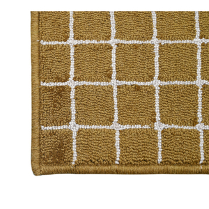 Modern Geometric Grid Area Rug Rectangle Organic Cotton Flat Weave Living Room Decor Washable Indoor Floor Mat - Product Image 1