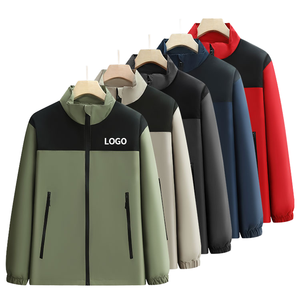 High Quality Wholesale Brand Unisex Autumn Outdoor Windproof Mandarin Collar Zipper Thin Polyester <b>Waterproof</b> Embroidered Custom - Product Image 1