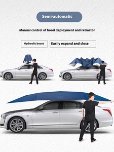 Parasol de voiture semi-automatique 3ème génération avec verrou antivol, résistant au vent de 8ème catégorie, imperméable, protection UV, utilisation extérieure, pare-soleil - Product Image 3
