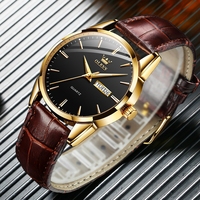 Montre à quartz Fashion Olevs pour homme avec bracelet en cuir Style minimal quantité minimale de commande bas Logo personnalisé OEM
