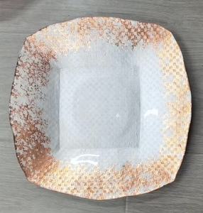 Nouvel ensemble de vaisselle de luxe unique en verre avec feuille d'or rose pour la maison - Product Image 3