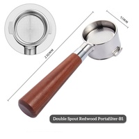 Portafiltro Sem Fundo Kingze 51mm com Cabo de Madeira, Filtro de Aço Inoxidável para Máquina de Café Delonghi