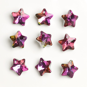 Zhubi Volcano Fuchsia เงาหลายรูปทรงจี้ลูกปัดแก้วคริสตัลผีเสื้อดาวดวงจันทร์เปลือกหัวใจลูกปัดสําหรับเครื่องประดับทํา - Product Image 4
