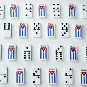 Jeux de <span class=keywords><strong>dominos</strong></span> double six haut de gamme personnalisés pour adultes et enfants, bicolores avec <span class=keywords><strong>drapeau</strong></span> de la République dominicaine - Product Image 3