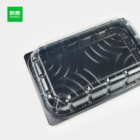 Emballage en plastique PET gaufré jetable pour les conserves au micro-ondes Sandwich Sushi Pizza Salade Pet Food Hamburger Pain Sucre