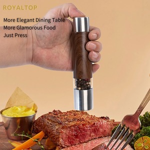 Moulin à sel et poivre portable en acier inoxydable, <span class=keywords><strong>mini</strong></span> broyeur à sel grossier et poivre noir à pression pour le <span class=keywords><strong>camping</strong></span> - Product Image 4