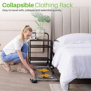 Perchero Comercial Plegable de Alta Resistencia con Ruedas para Ropa, Estante Rodante para Colgar Prendas - Product Image 6