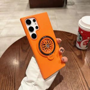Nouvel arrivage Décompression Gyro Invisible Support Téléphone Cas Pour Samsung Galaxy <span class=keywords><strong>S23</strong></span> Ultra S24 <span class=keywords><strong>Orange</strong></span> Givré Antichoc Couverture - Product Image 1