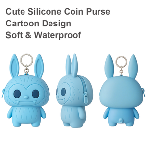 Cute <b>IP</b> Design Silicone Coin Purse Keychain Soft Waterproof Zipper Coin Pouch Cartoon Mini Keychain Wallet for Kids & Girls - Product Image 2