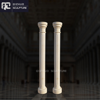 Décor de construction de villa en plein air sculpté à la main colonne de piliers romains colonne de pierre de marbre blanc