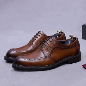 Japanese Style Square Toe Formal Wedding Office <b>Cow</b> Genuine Leather Anti-Slip Breathable Lightweight Comfortable Business Shoes - Product Image 1