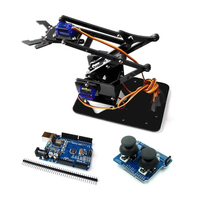 Kit DIY d'apprentissage pour robot manipulateur à bras mécanique en acrylique non assemblé à 4 degrés de liberté avec griffe