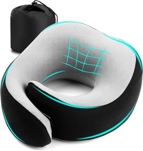 Oreiller en mousse à mémoire de forme en U personnalisable, à récupération lente, portable et pliable, pour le voyage, le bureau et la sieste - Product Image 1