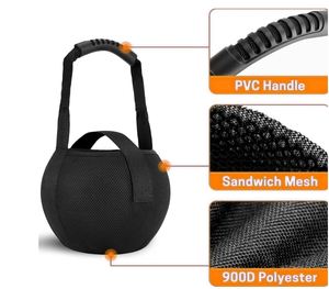 <b>Bowling</b> Mesh Bag, Single <b>Bowling</b> Ball Carrier with Reinforced PVC Handle, Black, 8.3" L X 8.3" W X 6" H - Product Image 2