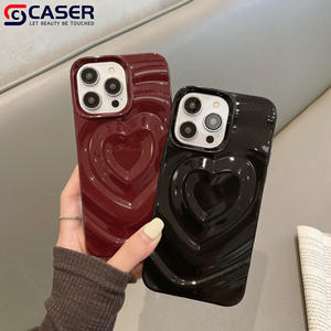 Rides Creative 3D Wave <span class=keywords><strong>Relief</strong></span> Heart Texture Soft Antidérapant Coques de Téléphone Portable pour iphone 17Air 17 16Promax 16plus 15 14 13 12 - Product Image 4