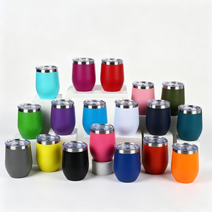 Vaso Térmico Personalizable de Acero Inoxidable con Aislamiento al Vacío de Doble Pared, Forma de Huevo, 12oz, con Tapa, para Café <span class=keywords><strong>y</strong></span> Vino, con Logotipo Personalizado, Venta al Por Mayor - Product Image 2