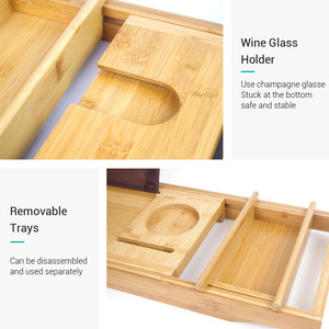 Built-in Regolabile di Lusso di Bambù di Legno <span class=keywords><strong>Bagno</strong></span> <span class=keywords><strong>Vasca</strong></span> <span class=keywords><strong>Da</strong></span> <span class=keywords><strong>Bagno</strong></span> Caddy Vassoio <span class=keywords><strong>Vasca</strong></span> <span class=keywords><strong>Da</strong></span> <span class=keywords><strong>Bagno</strong></span> di <span class=keywords><strong>Bordo</strong></span> e la Caddy con Estendere Lato - Product Image 3