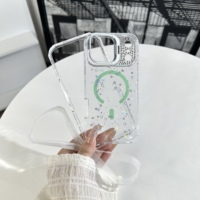 Nouvelle arrivée : Coque de téléphone colorée anti-chute magnétique avec support d'appareil photo en époxy transparent et paillettes diamantées pour SAM S26 FE