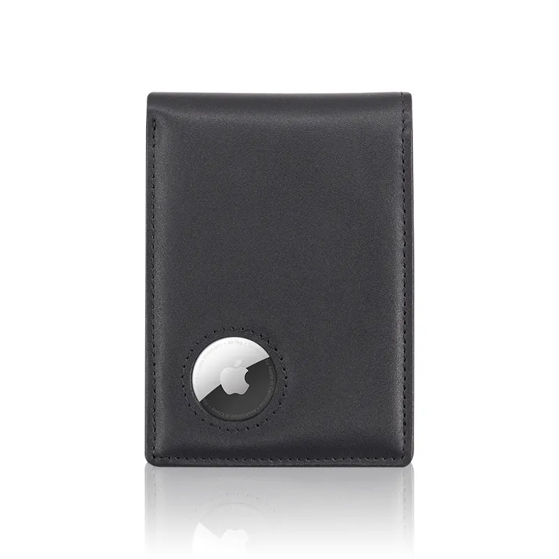 Mens Airtag Wallet Custom Business RFID Card Holder Slim Leather Wallets for Men